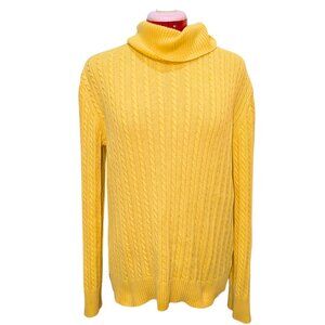100% Cotton Cable-Knit Turtleneck Sweater